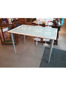 TABLE MODERNE VITRÉE GRISE 