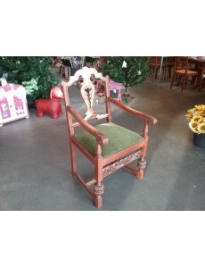 FAUTEUIL DE STYLE VELOURS VERT