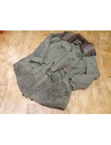 VESTE MANTEAU VERTE "DESIGUAL"