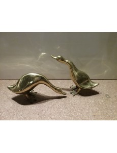 PAIRE DE CANARDS DORÉS