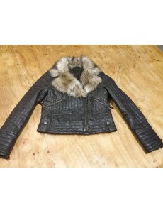 VESTE SIMILI CUIR FOURRÉ...