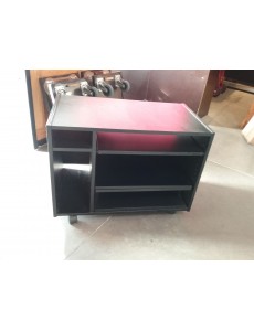 MEUBLE TV NOIR ROULETTES