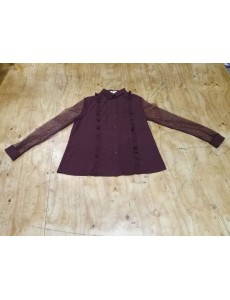 CHEMISIER AUBERGINE NEUF M