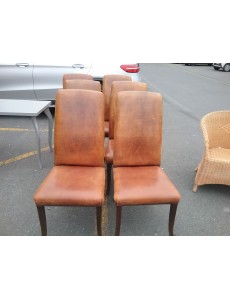 LOT DE 6 CHAISES COGNAC 