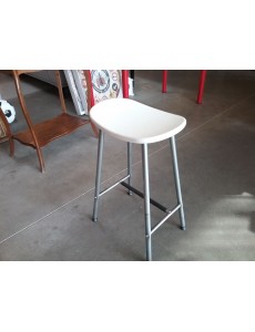 TABOURET HAUT PVC BLANC