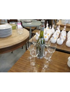 BOUTEILLE DECO ETAIN + VERRES