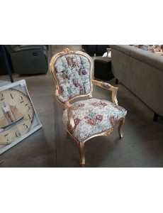FAUTEUIL BAROQUE DORÉ TISSU...