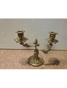 BOUGEOIR DORÉ 2 BRANCHES