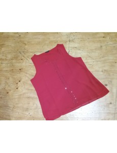 DÉBARDEUR ROUGE A STRASS 46