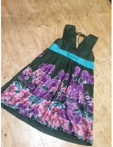 ROBE KAKI FLEURIE...