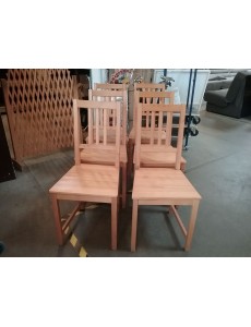 LOT DE 6 CHAISES EN PIN