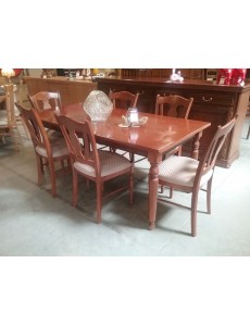 TABLE MERISIER + 6 CHAISES 