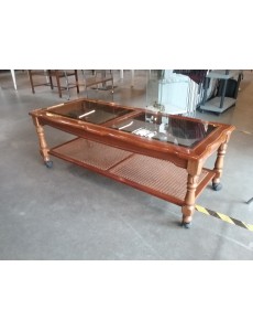 TABLE BASSE VITREE MERISIER