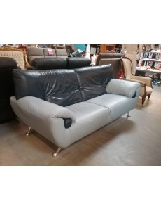 CANAPE BI-COLOR 3PL CUIR BLEU