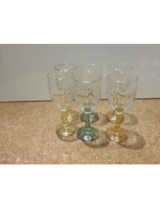 LOT DE VERRES PIEDS COLORÉS