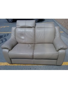 CANAPE CUIR GRIS TETES...