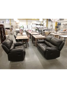 SALON 3+2 CUIR BRUN RELAX...