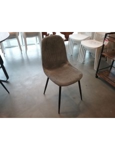 CHAISE "MIA" VELOURS GRIS...