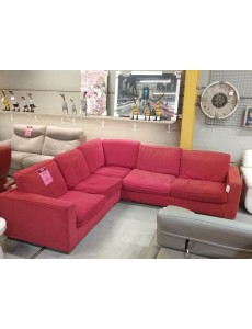 SALON D ANGLE TISSU ROUGE 