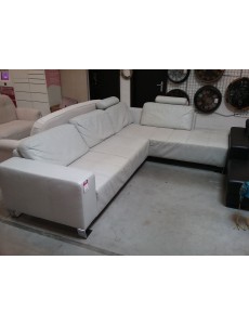  SALON D ANGLE CUIR BLANC...