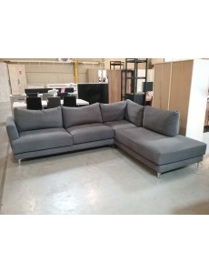 SALON D ANGLE TISSU GRIS 