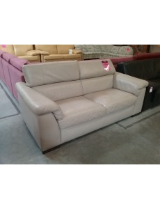CANAPE CUIR BEIGE 190 CM 